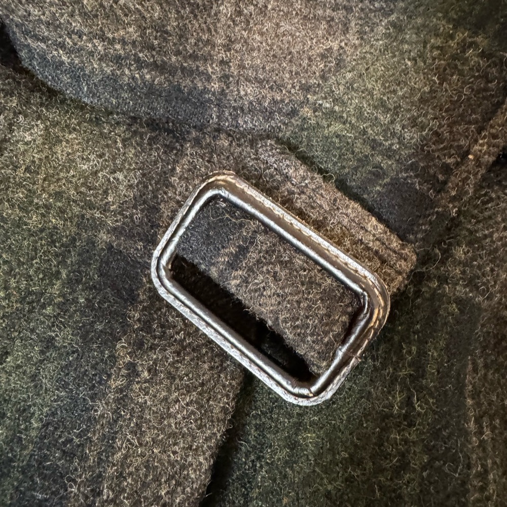 Oliver Spencer Grandpa Combe Navy and Green Wool Coat - Picture 7 of 10